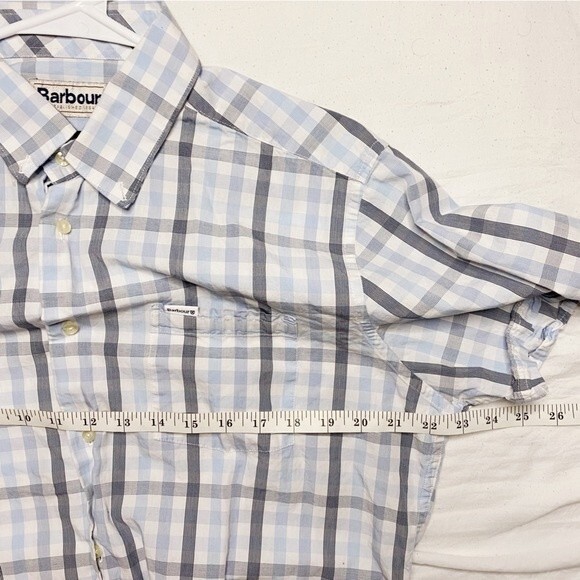 Barbour Men’s Tailored Fit Plaid Button Down Shirt Size Medium - Picture 8 of 9